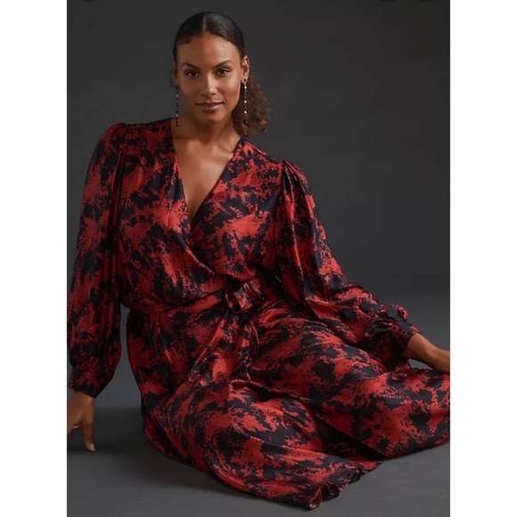 Anthropologie x Caballero silk wrap dress - Picture 3 of 8